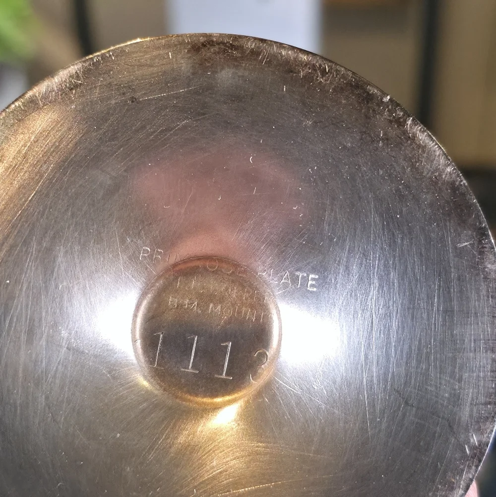 ​Set of 6 Vintage Birks Primrose Plate Silver Cordial Goblets Gold Wash Interior - Picture 10 of 14